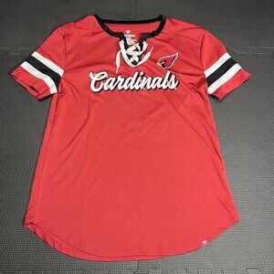 Arizona Cardinals Womens Fanatics Red Lace-Up Short Sleeve Jersey Shirt Size M